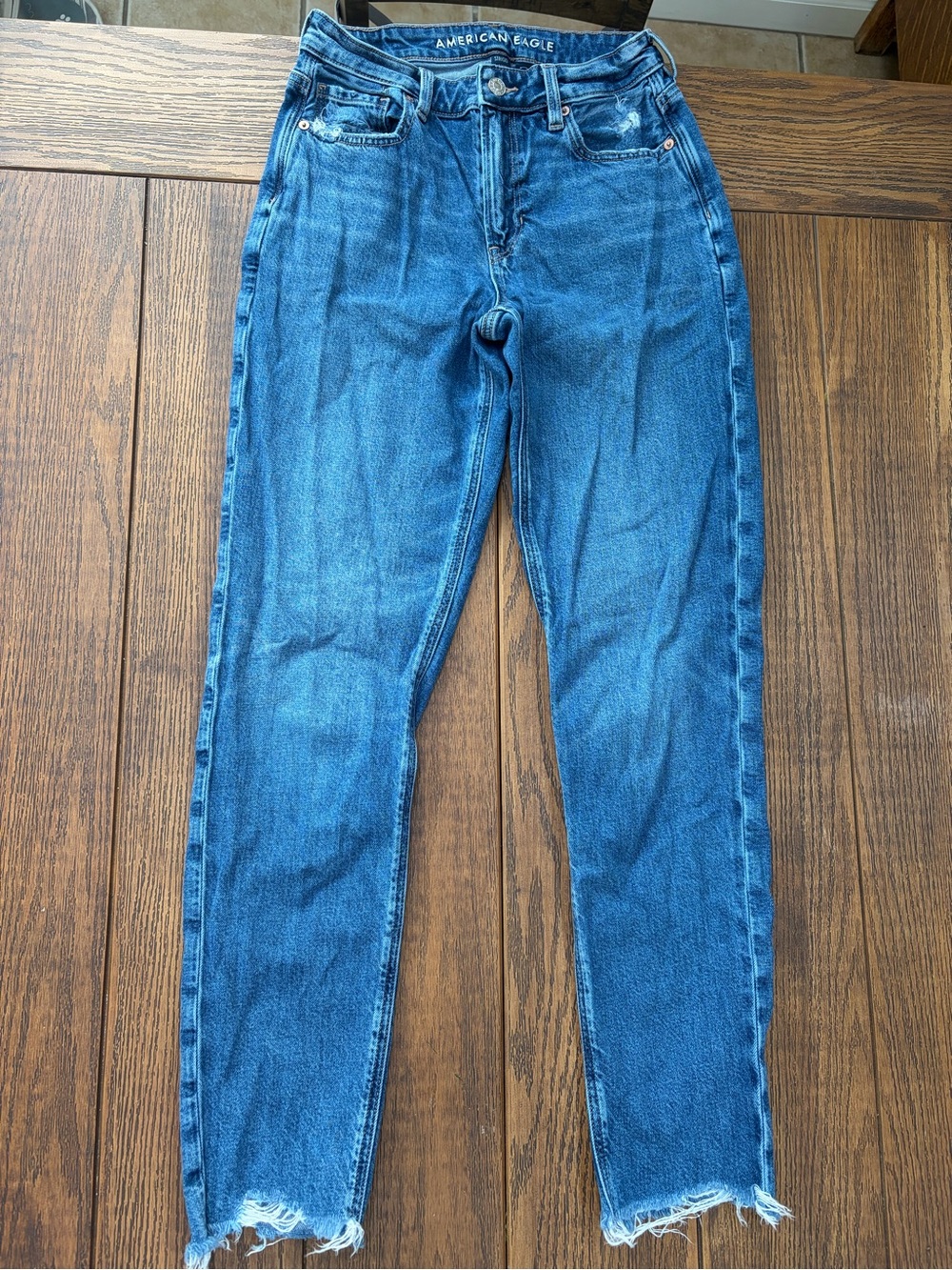 American Eagle Outfitters Classic Blue High-Rise Tapered Jeans